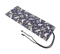 Tofficu Canvas Pencil Case Large Capacity Pen Pouch 48 Slots Blue Chinese Style Roll up Pen Holder for Students and Artists