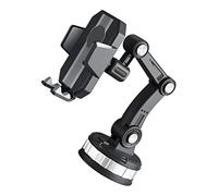Tofficu Car Phone Stand with Large Suction Cup Adjustable Rotation Lock GPS Holder for Windshield and Dashboard Auto Phone Support with Charging Black