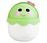 Tofficu Cartoon Mini Waste Bin for Desktop in White, Small Pp Trash Can with Delicate and Cute Design, for Home Space to Keep Desk Tidy and Store Small Items