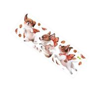 Tofficu Cartoon Puppy Wall Decal Self-Adhesive Removable Home Wall Sticker for Living Bedroom Peel and Stick Autumn Dog Design