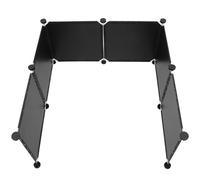 Tofficu Cat Litter Box Splash Guard with Privacy Enclosure, Large Black Textured Protector Set 6pcs with 14 Clips, Anti-splash Litter Pan Shield Suitable for Indoor Cat Toilet Use