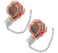 Tofficu Ceiling Fan Pull Chain Switch Replacement 2pcs with Beaded Extension Chain Silver Speed Control for Ceiling Lights and Fans and Wall Lamps
