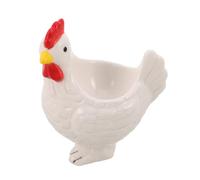 Tofficu Ceramic Egg Holder Porcelain Egg Cup Chick Shape White 1pcs Rustic Decorative for Kitchen Breakfast Tabletop