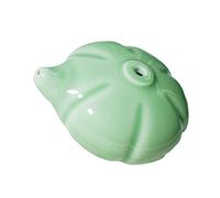 Tofficu Ceramic Water Dropper Pumpkin Inkwell for Chinese Calligraphy Easy Control Spout Comfortable Grip Desktop Decor Ink Grinding Accessory Plum Green