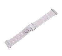Tofficu Chic Resin Metal Watch Band for Durable Replacement Strap Comfortable Fit for Daily Wear Sports Business Use Elegant Pearl White Design