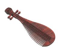 Tofficu Chinese Comb Fine Tooth Hair Comb Wooden Retro Pipa Shape Comfortable Using Experience Makes Hair Smooth Brown for Women Daily Use