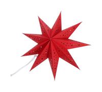 Tofficu Christmas Red Paper Star Lampshade with LED Lights Hollow Origami Hanging Lantern for Xmas Party Decoration Easy Install Paper Lamp Shade for Year Festive Ambience