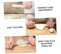 Tofficu Clay Tools for Pottery Modeling Square Backing Boards Lightweight DIY Clay Supplies Kit with Comfortable Rolling Pin for Handcraft Creativity and Easy Storage