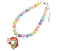 Tofficu Colorful Candy Beaded Pet Necklace for Small Cats and Dogs 3-5kg, Lightweight Adjustable Bead Collar Jewelry Accessory for Daily Wear and Special Occasions