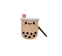 Tofficu Creative Bubble Tea Shape Silicone Headphone Case Portable Protective Cover Compatible with Airpods Features Reserved Charging Slip Grip for Friends and Family