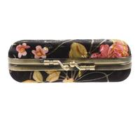 Tofficu Creative Lipstick Storage Box with Mirror, Black Metal Case Featuring Antique Bronze Edging, Portable Organizer for Women’S Makeup and Coins
