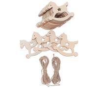 Tofficu Creative Wooden Horse Ornaments Hand Crafted Wood Slices with Natural Flax Rope for DIY Crafting and Home Decor Rustic Charm Hanging Animal Cutouts