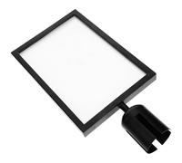 Tofficu Crowd Control Stanchion Sign Frame Vertical Metal Construction for Airport Queuing and Event Management with A4 Poster Display and Retractable Belt Cutouts 17X8.7X2.6 Inches