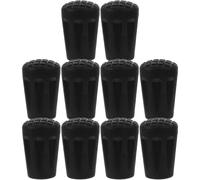 Tofficu Crutch Foot Covers Trekking Pole Walking Sticks Rubber Anti-Slip 10Pcs Black Tips for Hill Walking and Outdoor Support