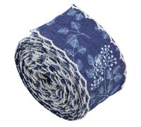 Tofficu Denim Lace Trim Ribbon Cotton Fabric for Sewing and Crafting, Fray-Resistant Edge with Scallop Design, Versatile Jean Ribbon for DIY Clothing, Hair Bows, and Shoe Decorations, for