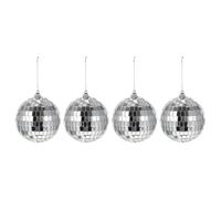 Tofficu Disco Mirror Balls for Birthday Parties and Classic Design Glass 4pcs Ornaments with Bright Reflection Themed Party Decorations