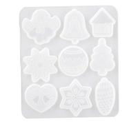 Tofficu DIY Christmas Silicone Epoxy Mold for Tree Elk Snowflake Pendant Flexible Reusable Casting Mold for Xmas Ornaments Eco Friendly Silicone Durable and Easy to Clean