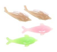 Tofficu Dolphin Shaped Nail Brush 4Pcs Manicure Tools Fingernail Cleaning Multi-Function Nail Surface Dust Removal Brush for Professional