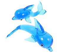 Tofficu Dolphin with Decorative Flexibility and Versatile Placement 2pcs Crystal Statue Ornament Set Cute and Adorable Ocean Animal Figurines for Living Room and Office for Animal