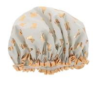 Tofficu Double Layer Shower Hair Cap Comfortable Large Bathing Hat Prevents Hair from Getting Wet Elastic Design Cute Light Green for Women and Conditioning Treatments