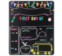Tofficu Double-Sided First Day of School Board, My First Day Chalkboard, Kids Back to School Blackboard for Math Classroom Decor Teachers' Sign Preschool Supplies Small
