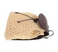 Tofficu Drawstring Backpack and Inner Pocket Beige Rattan Grass with Comfortable Shoulder Strap Lightweight Portable School Bag for Women for Daily Life and Hiking
