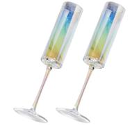 Tofficu Elegant Glass Wine Goblets Beautiful Standing Cups Design 180ml Capacity 2pcs for Cocktails and Wine for Kitchen and Parties