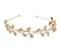 Tofficu Elegant Rhinestone Headband Leaf-shaped Hair Hoop Hair Accessory for Wedding Guest Creative Adornment for Special Occasions