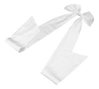 Tofficu Elegant White Satin Bow for Wedding Dress, Long Train Design Bridal Accessory, Versatile Decorative Bow for Bride at Church Ceremony