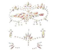 Tofficu Face Gems Stickers 3 Sheets Does Not Leave Residue Glow the Dark Rhinestone Face Tattoos Luminous for DIY Makeup and Carnival
