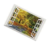 Tofficu Faux Window Landscape Sticker for Corridor and Wall Decor Creative Scenery Decal for Living Bedroom Glass Smooth Surfaces Easy to Apply Without Wall Damage