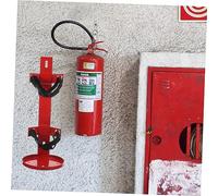 Tofficu Fire Extinguisher Hanger Brackets Heavy First Duty Fire Extinguisher Mount Strap Element Mounted Wall Red Polyester