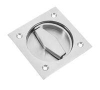 Tofficu Flat Stainless Steel Recessed Flush Pull Handle with Screws Sliding Door Cabinet Drawer Finger Insert Silver Tone for Fireproof Doors