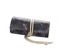 Tofficu Floral Canvas Pencil Case Roll up Organizer Zip Closure Slots Aesthetic Stationery Holder for Boys and Girls Artists