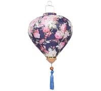 Tofficu Floral Satin Hanging Lantern Vintage Style Outdoor Decor for Festival Wedding Mid Autumn Party Lightweight Durable Chinese Ornament