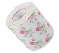 Tofficu Flower Pattern Toilet Tissue Decorative Hand Towel Napkin Paper Comfortable Experience Space-Saving Wood Pulp Roll with Colorful Rose Print for Bathroom Setting Hotel Use