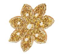 Tofficu Flower Rhinestone DIY Applique Patch Clothes Decoration for Bridal Sash Wedding Dress Hats and Easy to Sew Iron Fine Detail Craft Embellishment