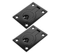 Tofficu Flush Pull Ring Handles Stainless Steel 2Pcs, Matte Black 304 Recessed Boat Hatch Pulls for Marine Deck Plate and Kayak Cabin Access