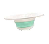 Tofficu Foldable Bathroom Bidet Basin for Women Portable Sitz Bath for Care Nursing and Elderly Use Space Saving Design Fits Standard Toilet Seats Durable White Green Cleaning Basin