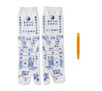 Tofficu Foot Massage Socks for Adults, Breathable Cotton Socks with Reflexology Pattern, Small Size 35-39, Suitable for Sports and Wellness, Includes Acupressure Pen