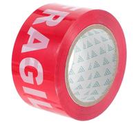Tofficu Fragile Warning Tape Red White Self Adhesive Packing Tape for Shipping Boxes Shipping Fragile Decals for Secure Cargo Packaging