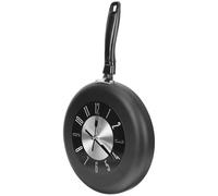 Tofficu Frying Pan Wall Clock Kitchen Clock 12 Inch Stainless Steel Wall-mounted Practical Nordic Style Creative Design for Living Room and Hotel Decor