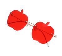 Tofficu Funny Alloy for Sunglasses Rimless Glasses Red Women Lightweight PC Material Halloween and Party for Friend Gathering
