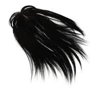 Tofficu Hair Extensions Top of Head Clip in Dark Real Human Hair Topper Coverage Women Bun Maker