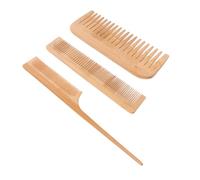 Tofficu Hairdressing Bamboo Comb Set 3Pcs Natural Nan Bamboo Material Flat Detangling Massage Scalp Hairbrush for Home Salon Styling Men Women