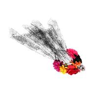 Tofficu Halloween Hair Accessory Spider Web Headband with Realistic Rose Fabric Design for Women, Halloween Cosplay Party and Carnival