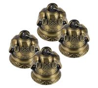 Tofficu Handmade Alloy Bell Pendant for Craft Projects and Nursery Decoration 4pcs Vintage Elephant Motif Decorative Mini Feng Shui Bells for Crib or Home Ornaments