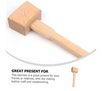 Tofficu Handmade Beech Wood DIY Leather Hammer for Carpentry Woodworking Smooth Polished Surface Mallet for Craft Stamping and Leather Crafting