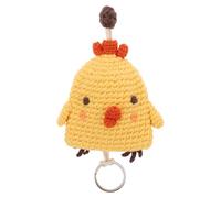 Tofficu Handmade Crochet Keychain Animal in Yellow Yarn, Cute Cartoon Chicken Design with Easy to Store and Lasting Protection Features, for Travel and Home Use