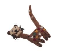 Tofficu Handmade Felt Cat Hair Clip Brown Wool Felt Snap Barrette for Hair Accessories Cute Small Fuzzy Bobby Pins for Daily Wear